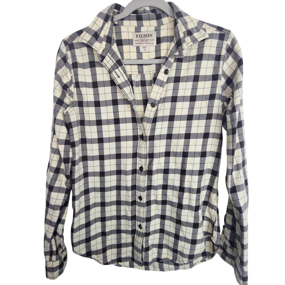 Filson Womens Plaid Flannel Shirt Sz M Gorpcore Outdoor Casual Utility Workwear